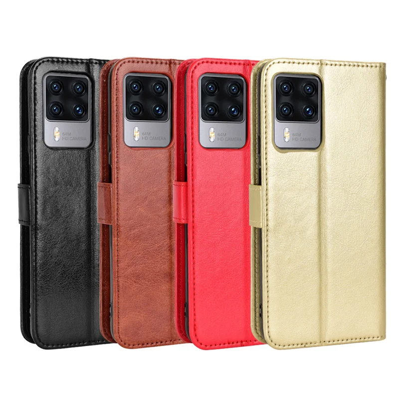 For Cubot Leather Wallet Flip Stand Luxury Phone Case For Cubot X50 Leather Crazy Horse Pattern Phone Case With Hand Strap