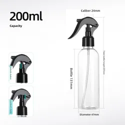 Versatile Travel - Size Refillable Spray Bottle with Hand Pump (Black - 200ml)