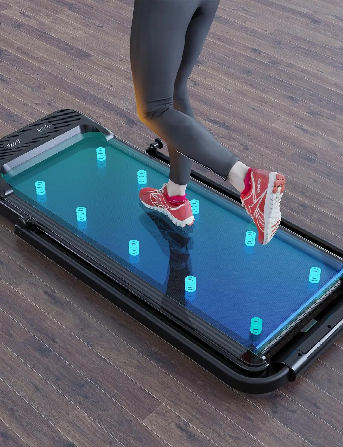 2-in-1 Treadmill, [2.25 HP] [0.6-6.2 MPH] for Running Walking, Folding Treadmill with Real-time Workout Data on LCD Display