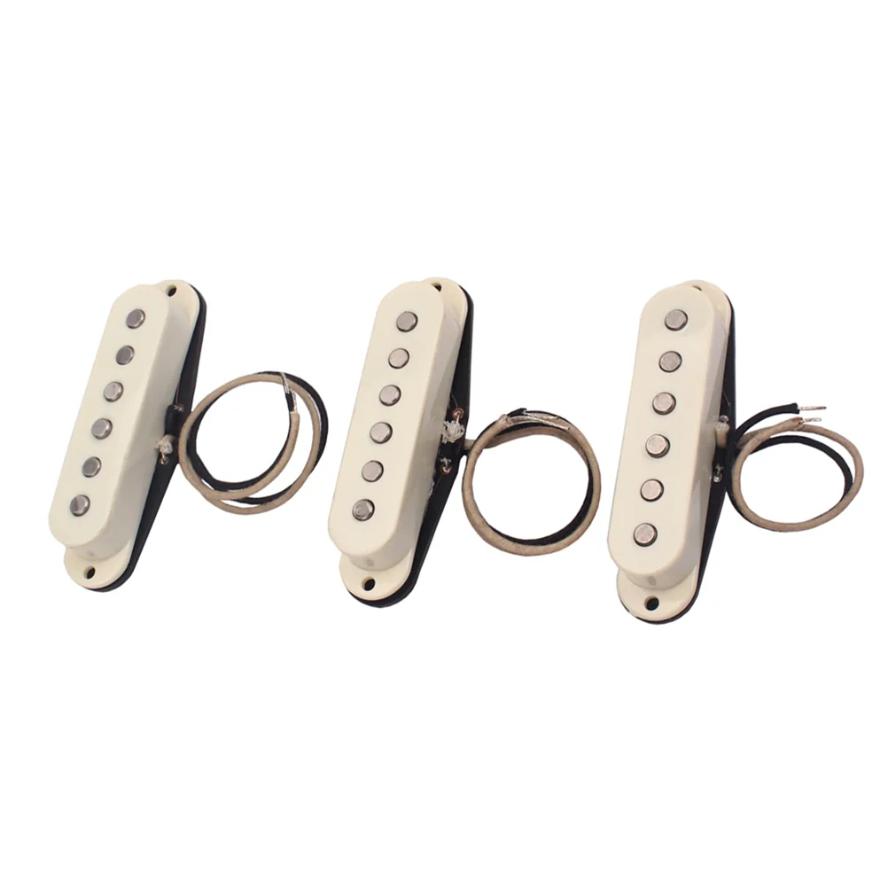 

Pack of SSS Standard Single Coil Alnico Magnet Pickups Bridge Middle Neck 48/ 50/ 52mm Pickups for Electric Guitar Parts