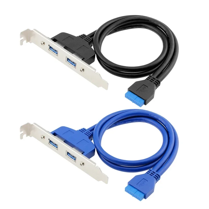

20Pin to Dual USB3.0 Baffle Extension Cable 5Gb High Speed 2x USB 3.0 Back Panel Expansion Bracket for PC Motherboard 0.5M