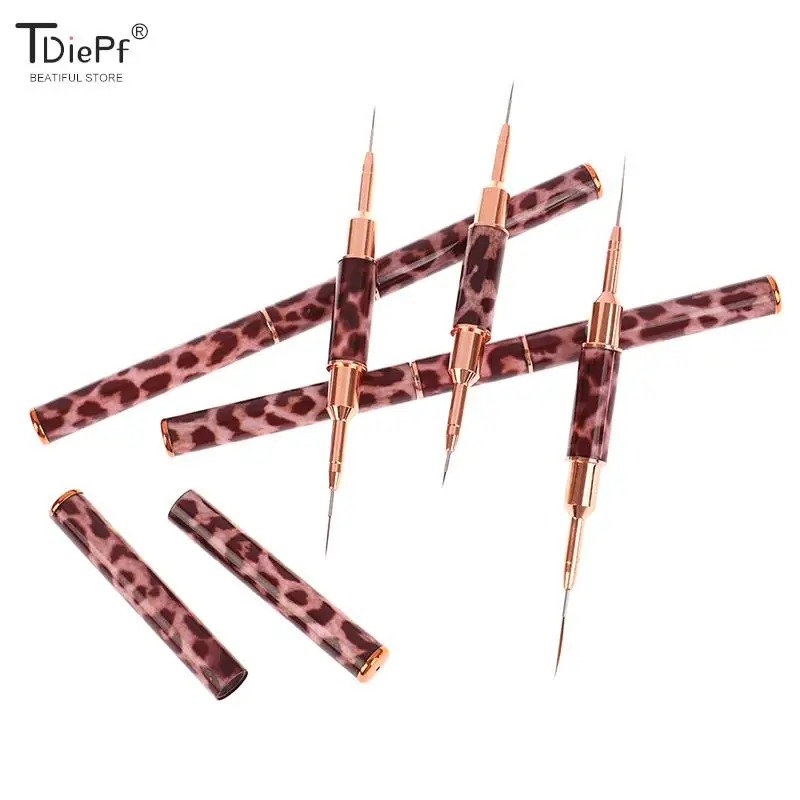 Leopard Print Nail Art Brushes Double Head Nail Art Liner Brush Striping Drawing Painting Nail Design Brushes Elongated Details 2