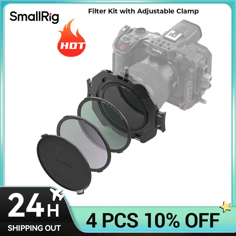 SmallRig Filter Kit with Adjustable Clamp 67mm-82mm, with CPL Filter ...