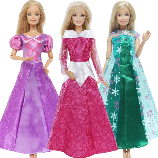 Vestidos de princesa de cuento de disfraz de COSPLAY, vestido de fiesta, accesorios de muñecas, ropa para muñeca Barbie, juguetes para niños, 3 juegos - AliExpress