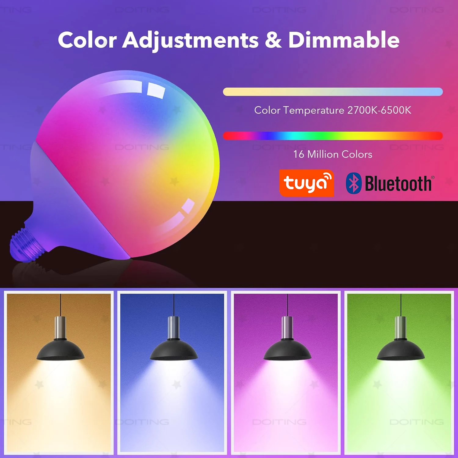 Tuya Bluetooth Smart Dragon Ball Bulb E27 Base 220V RGBCW Smart Life APP Light Color Changing Music Sync Group Control smart led light bulbs smart led lights