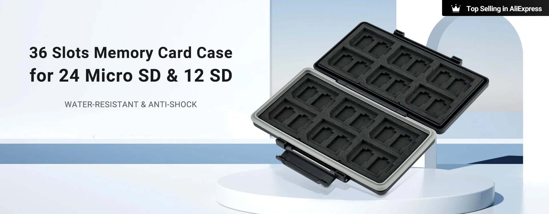 Jjc 16 Steckplätze Micro SD Karten etui Aufbewahrung sbox Soft Foam Microsd Karten halter wasserdichter Speicher karten Organizer für 16 tf Karten – Detail 1