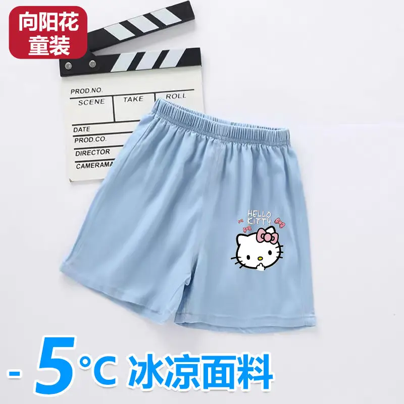 thumbnail image 1 of Pantalones cortos de mezclilla Kawaii Sanrios Hellokittys Kuromi Anime para niños, ropa cómoda para bebés, pantalones cortos transpirables de verano para niñas, 1 of 5