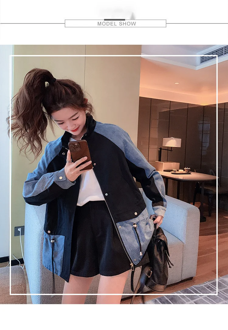 Real Shot of 2024 Veste en jean décontractée pour femme au printemps, petite taille, sensation haut de gamme, super beau haut de rue explosif_voghion.com