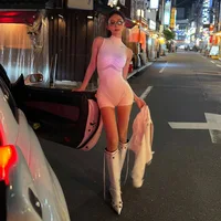 Sexy Backcross Women Bodysuit Sleeveless Textured Jumpsuit Women One Piece  Sport Workout Fitness Rompers For Female Summer - Image 2