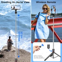 F15 Selfie Stick Tripod with Bluetooth Remote, 6-Section Extendable Pole, 360° Rotation, Fill Light Option, for Phone Vlog - Image 4