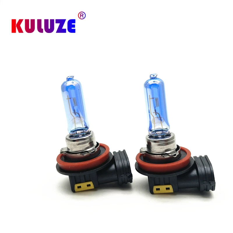 2개입 H8 할로겐 전구 크리스탈 초고휘도 백색 12V 자동차 헤드라이트 전구 H8 55w 할로겐 램프 자동차 라이트 안개등 소스