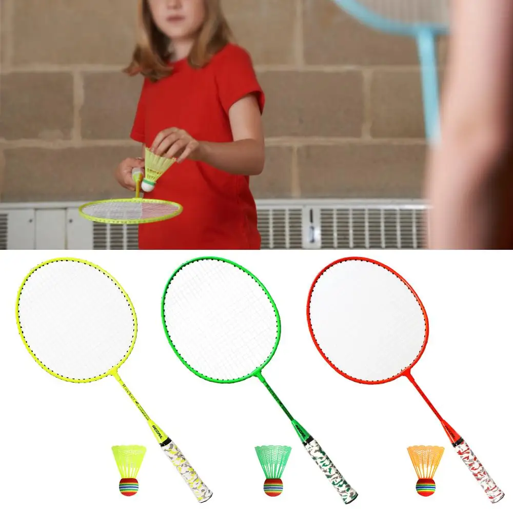 Badminton Racket Set 1 Pair Badminton Racket 2 Balls for Children Outdoor Sport Game