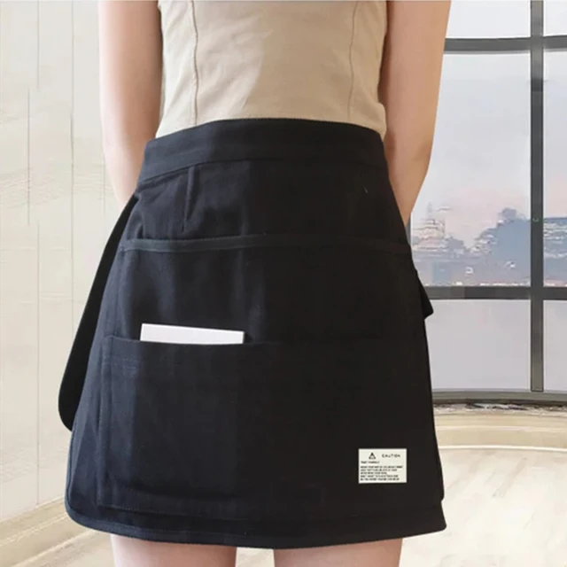 Fashion Half Waist Apron Canvas Multiple Pockets Adjustable Apron Horticultural Barber Tool Waist Apron For Men and Women 3