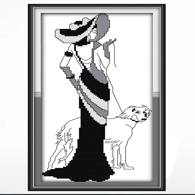 

Fashion Beauties cross-stitch living room bedroom hanging painting, 11CT/14CT hand-embroidered