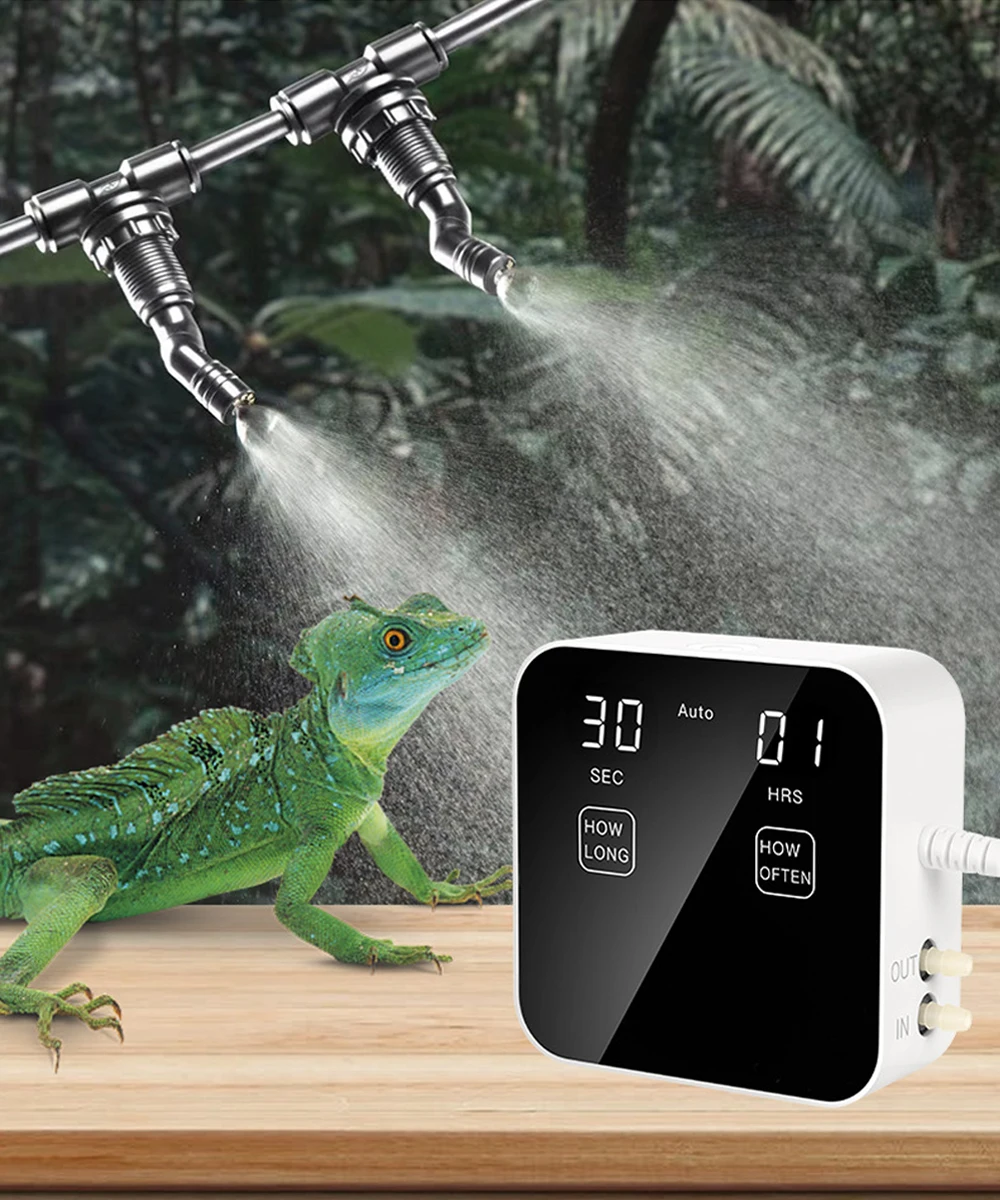 4 Pcs Reptile Mister Nozzle System - Adjustable Terrarium Fogger With Valve For Habitat Humidity