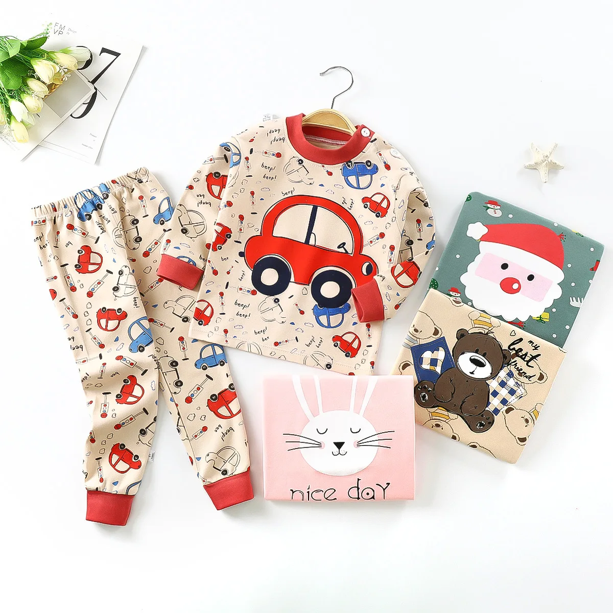 3M-5Y Cotton spring autumn infant baby children soft shorts suit t-shirt toddler boy girl kid dinosaur cartoon cute clothes set