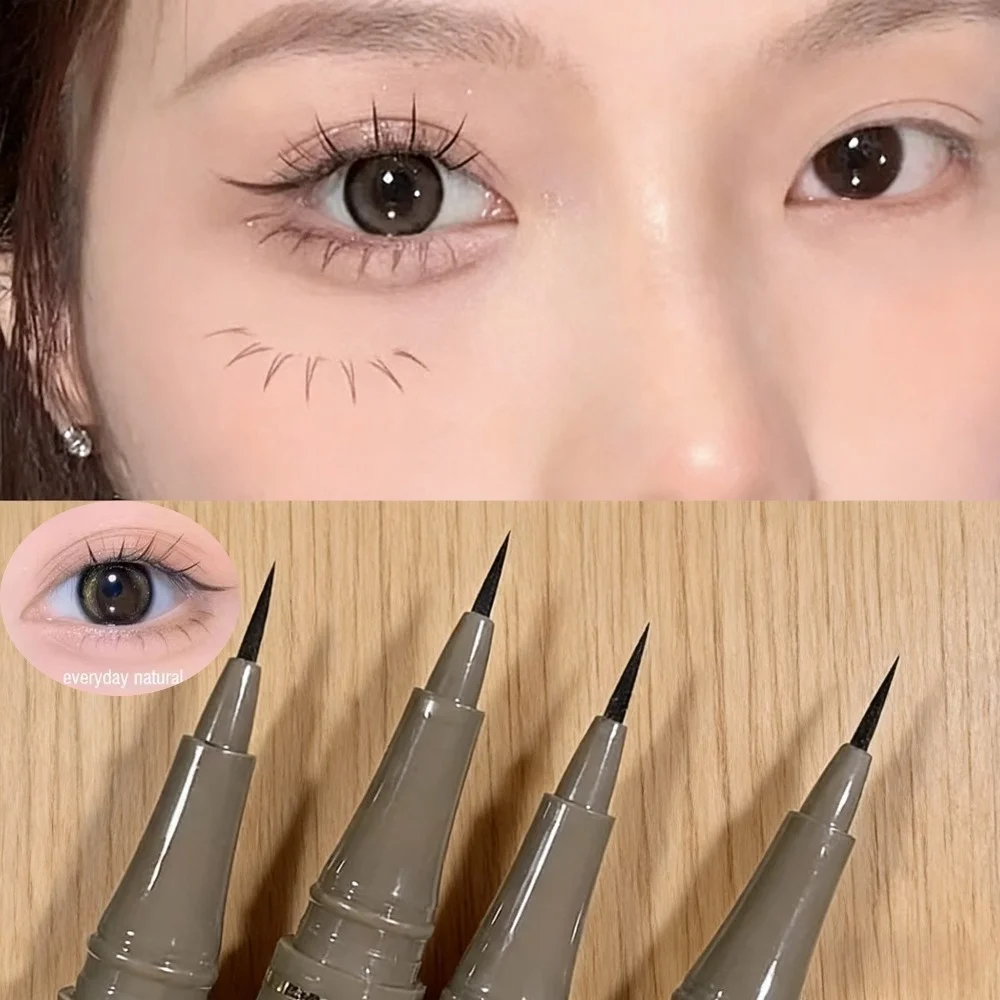 Waterproof Liquid Eyeliner 4 colors Ultra Fine Tip Long Lasting Korean Makeup Easy for Beginners Black Brown Cold Tea Brown