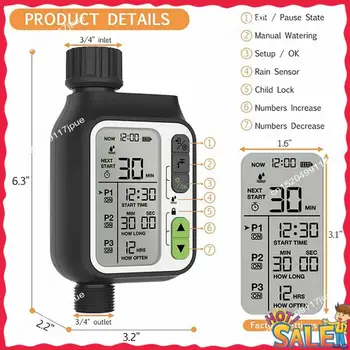 BOFO Automatic IRRIG System Garden Water Timer With Rain Sensor 3 Timing Programs Waterproof Irrigation Controller 1