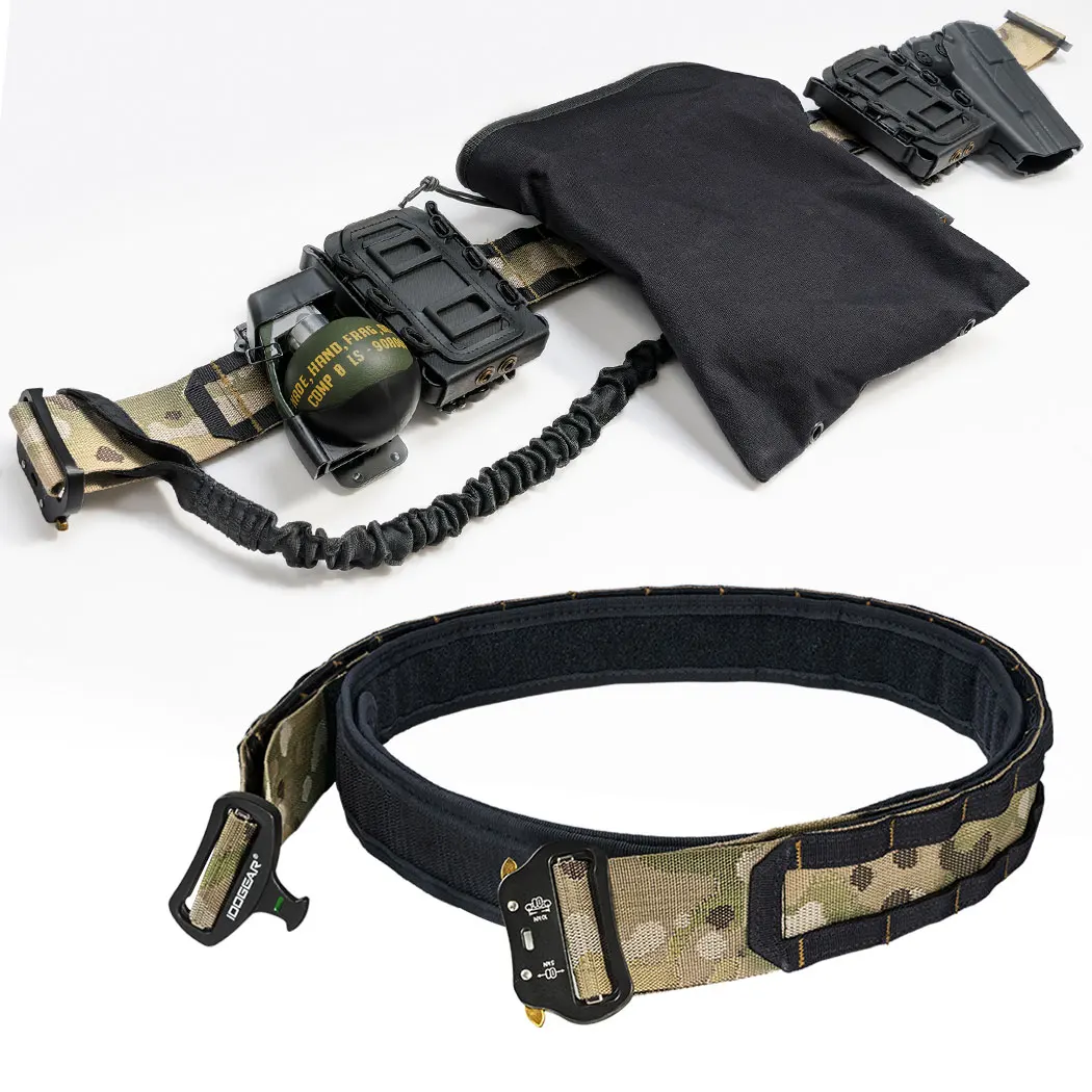 IDOGEAR-Tactical Quick Release Buckle Cinto de Combate para Homens, Molle, Caça, Esportes ao Ar Livre, Durável, 2 em 1, 3414