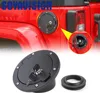Black Aluminum Fuel Filler Door Locking Gas Tank Cap Cover for 2007-2018 Jeep Wrangler JK JKU & Unlimited Accessories 1