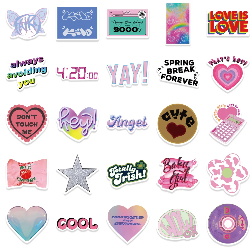 10/53/111pcs Vintage Leopard Love Y2k Stickers Aesthetic Laptop