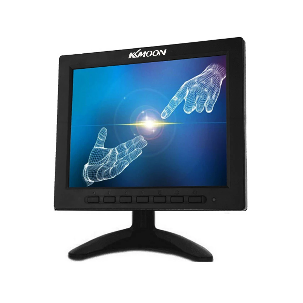 8 Inch TFT LCD Color Video Monitor CCTV Monitor Screen VGA BNC AV Input for PC CCTV Security Remote and Stand Rotating Screen monitor for cctv