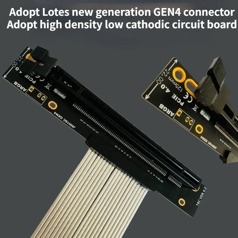 Riser Placa Gráfica Prateada Suporte Vertical Suporte para Gpu Gen4 Pcie 4.0 16x Cabo de Extensão Riser 1550cm Pci-e 4.0 Rtx 4090 - Imagem 2