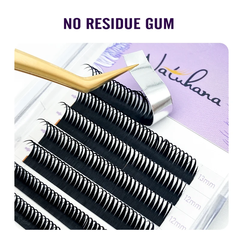 NATUHANA  Wet Eyelash Extension 0.07mm Spikes Lashes Manga Wispy Cosplay Type Eyelashes Fluffy