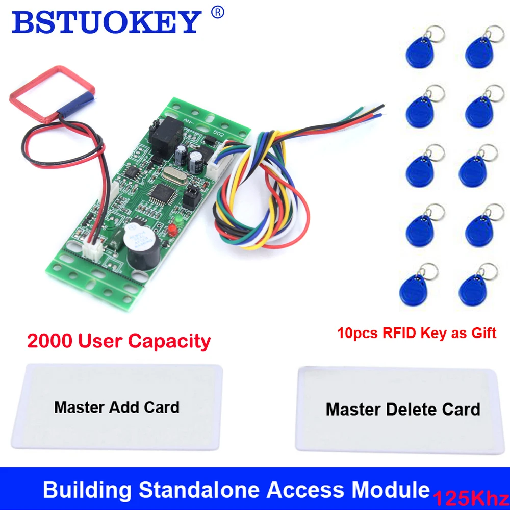 

2000 User Access Control Board 125Khz RFID Reader Module Embedded Control Board DC 9-12V For Building Intercom Elevator Gate