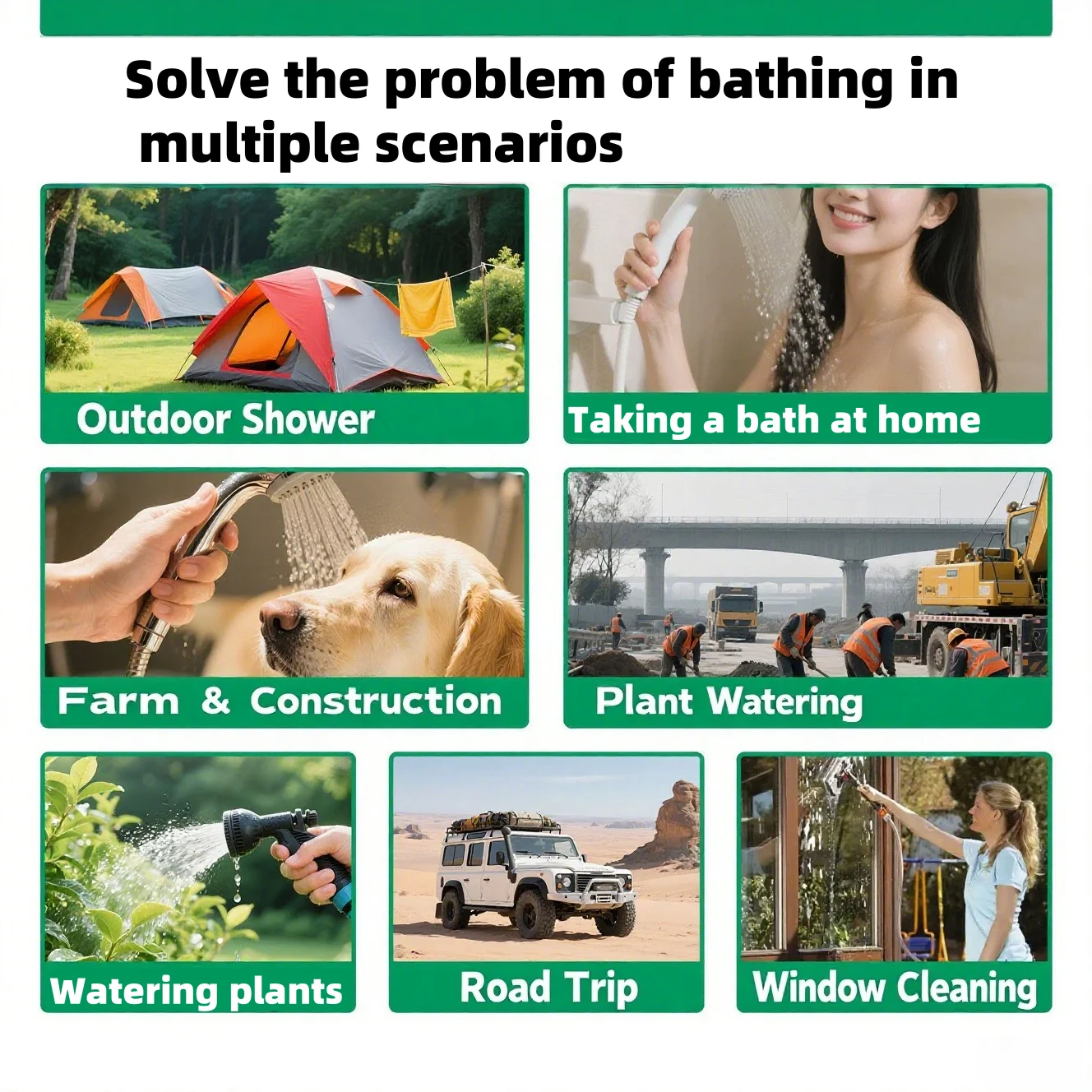 Rechargeable Portable Camping Shower 6