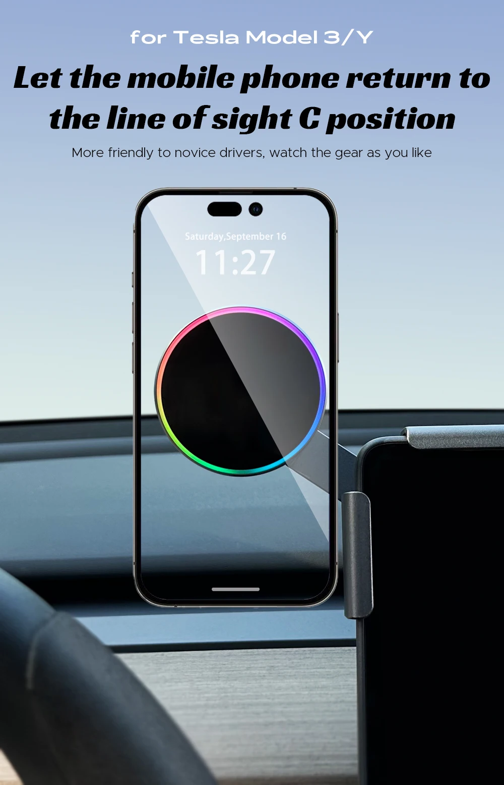 For Tesla Model Y Juniper 2025 Launch /3/S/X Aluminum Car Phone Holder Metal Scr
