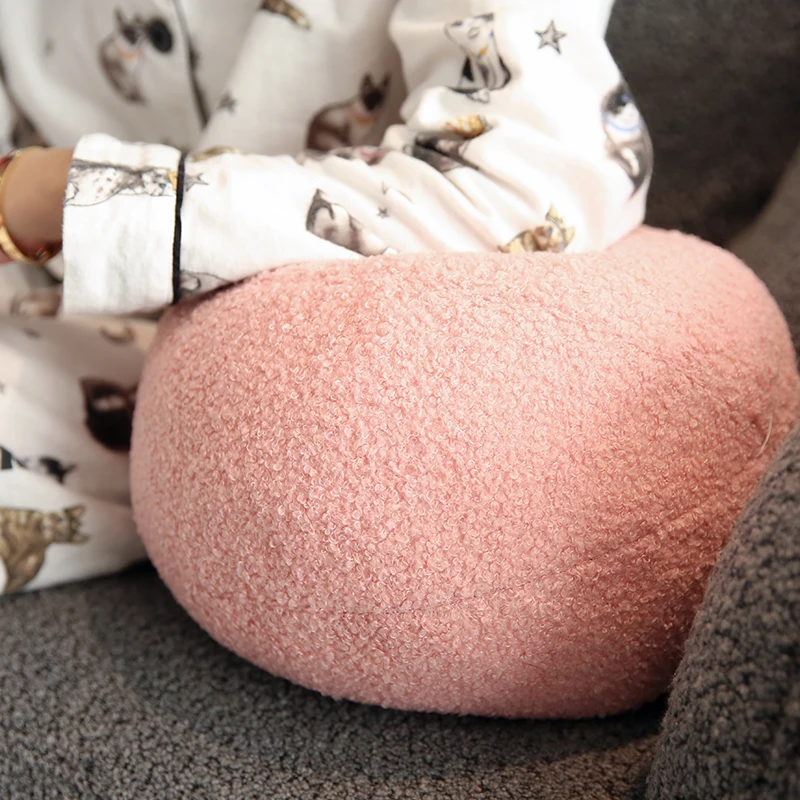 Bubble Kiss-Plush Round Wool Cushion, Nordic Colorful Ball Shaped Stuffed Soft Pillow for Sofa, Popular Macaroon Cushion for Off 6