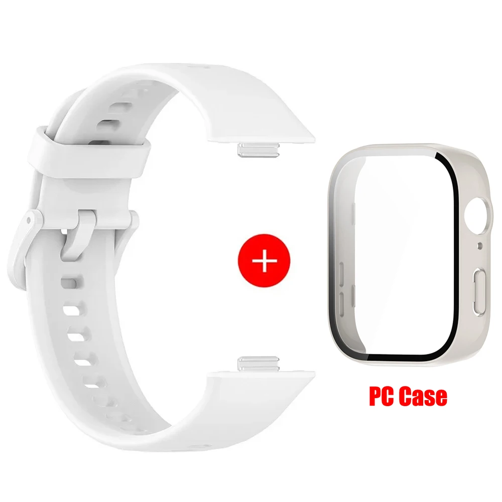 Silicone Watchband with PC Case and Screen Protector for Huawei Watch Fit3 - Replacement Accessories
