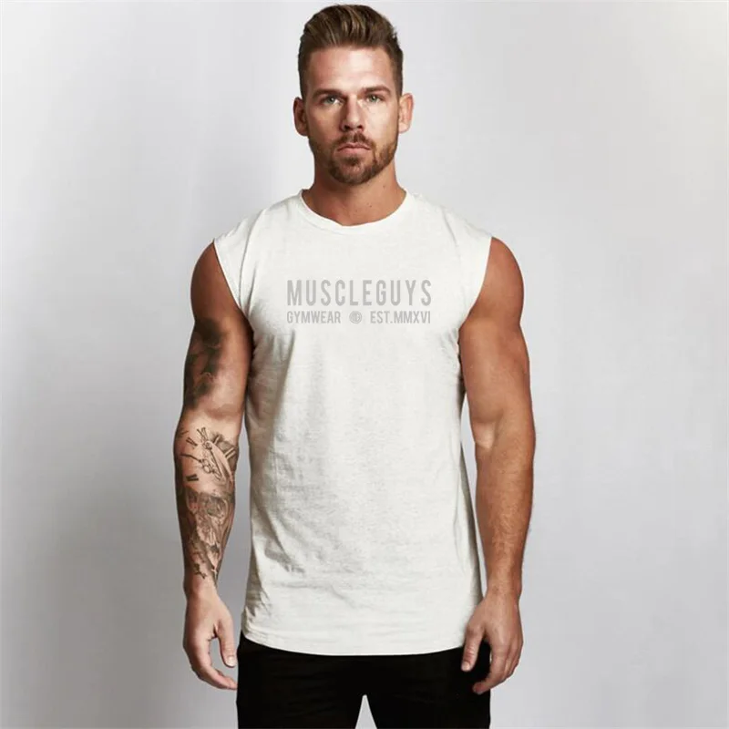 Brand Mens Fitness Workout Sports Sleeveless O-Neck Vest Fashion Casual Tank Top Training Gym Comfortable Breathable Singlet casual seamless singlet tight tank top summer sleeveless shirt men workout bodybuilding muscle guys fitness vest l 5xl