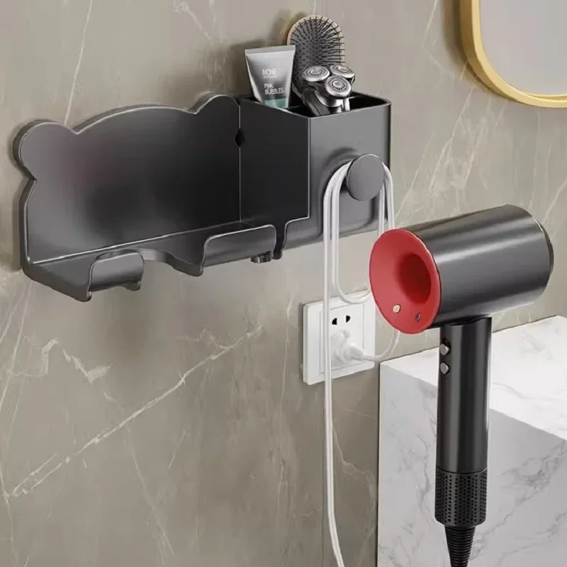 

1pc Hair Dryer Holder Hair Straightener Stand Nail Free Shelves for Wall Room Bathroom Storage Rack Shelf Bathroom Accessories