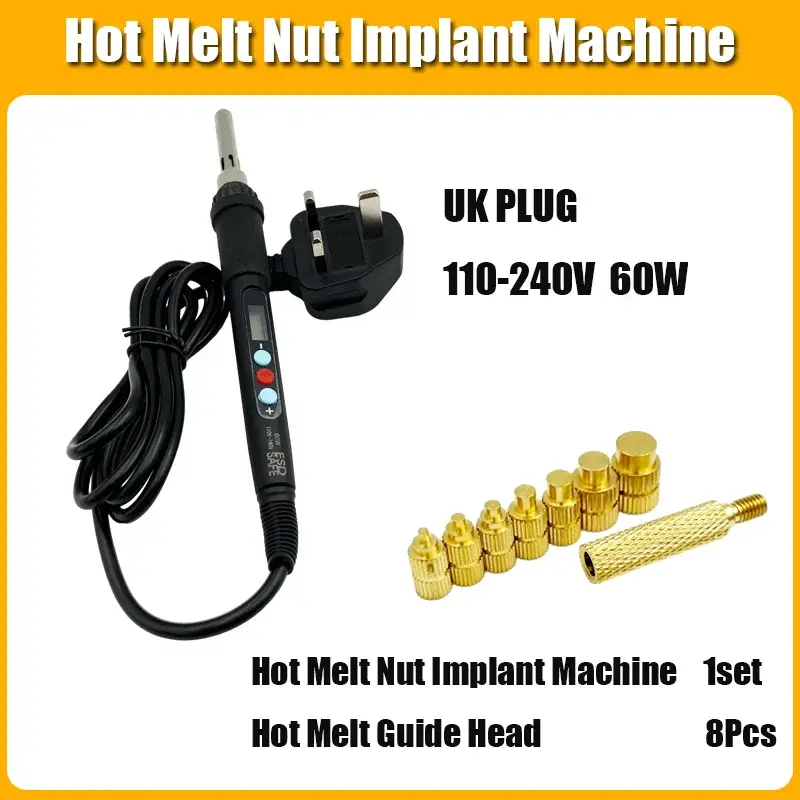 Heat Set Insert Soldering Iron Tip M2 M3 M4 Machine Screw and Brass Insets Nut Computer Bolt Thread Insertion Kit 3d Prints Tool image 10