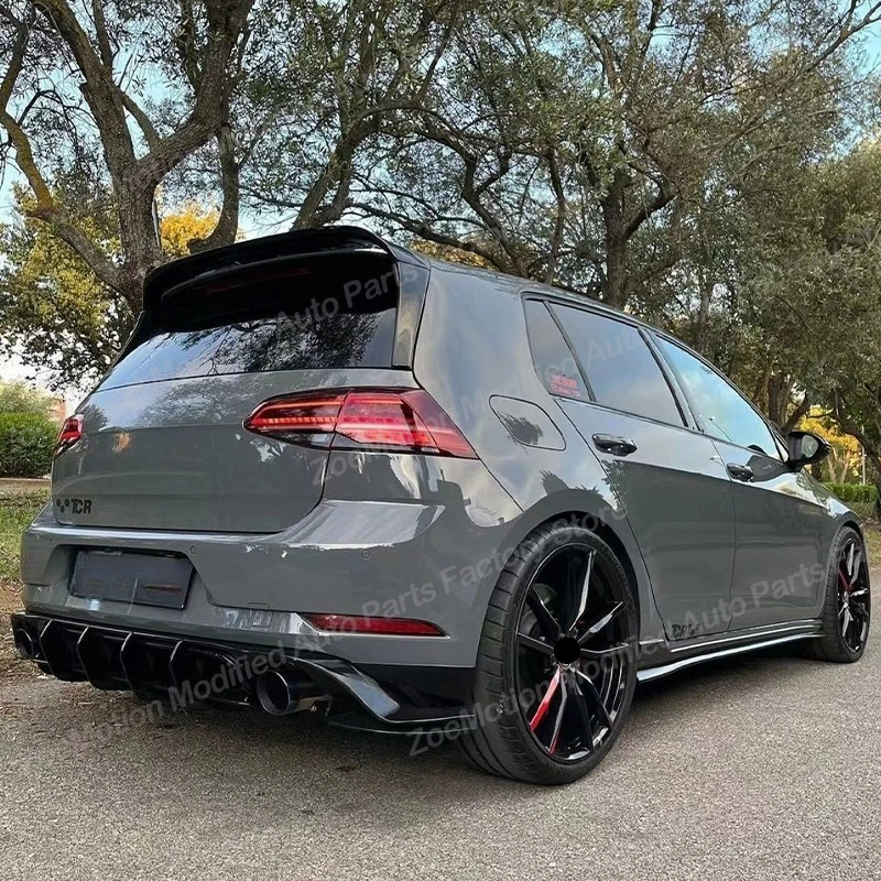 폭스바겐 골프 MK7.5 GTI TCR 2017-2020 리어 범퍼 디퓨저 플레이트 스포일러 립 스플리터 바디 키트 튜닝 자동차 액세서리
