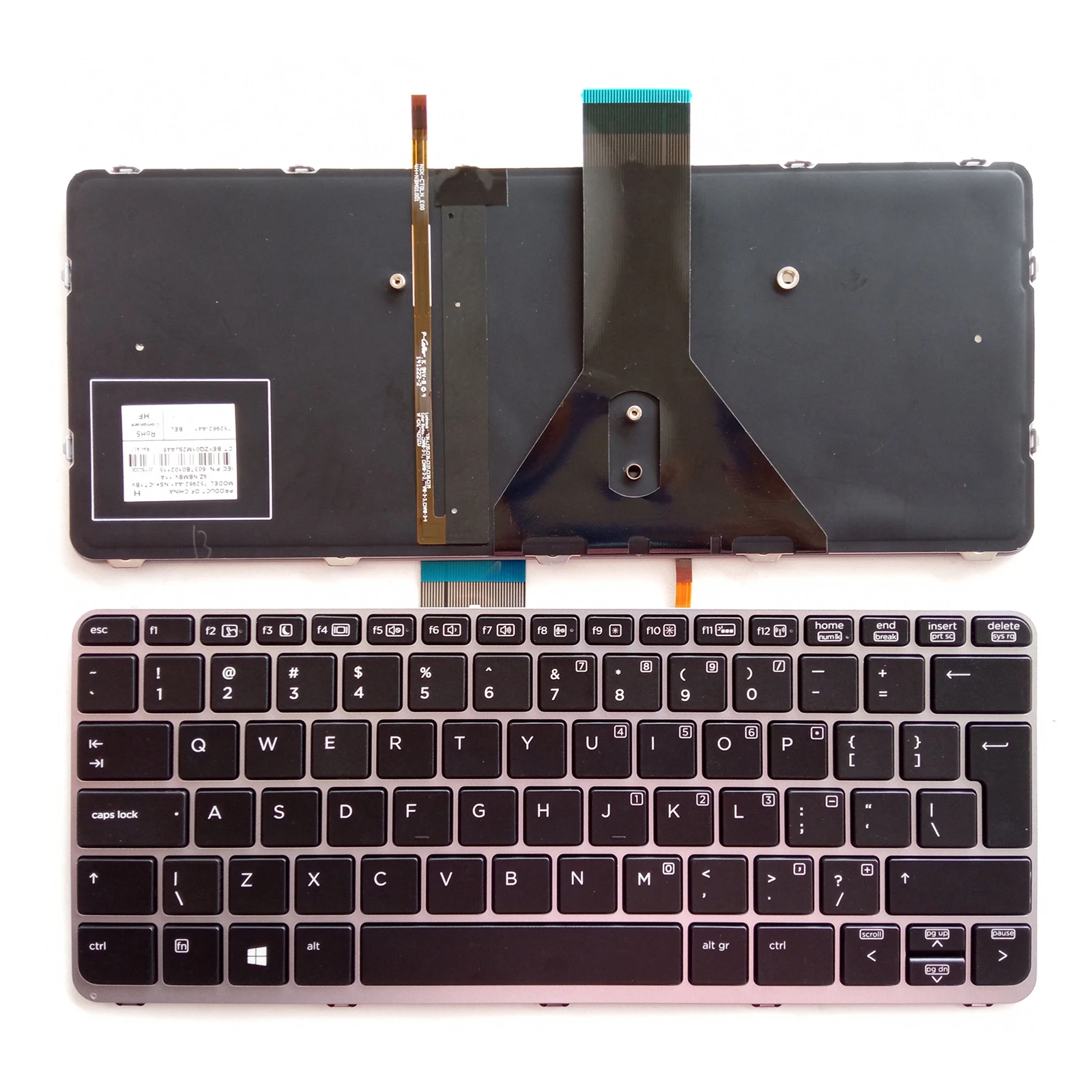 New UI Laptop Keyboard for HP Elitebook Folio 1020 G1 1030 G1 US Backlit