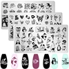 1PCS Halloween Pumpkin Nail Stamping Plates Rectangle Template Stencils Nail Art Stamp Image Plate Manicure Nail Print Tools 1