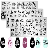 1PCS Halloween Pumpkin Nail Stamping Plates Rectangle Template Stencils Nail Art Stamp Image Plate Manicure Nail Print Tools 1