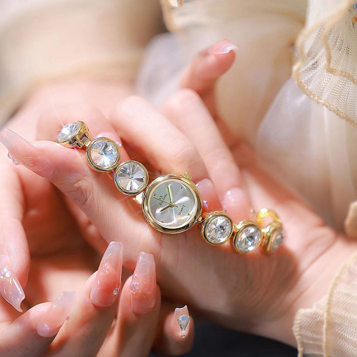 BS Brand New Women's Watches Fashion Luxury Original Inlaid Diamond Bracelet Quartz Ladies watch Waterproof Women Gold Clock