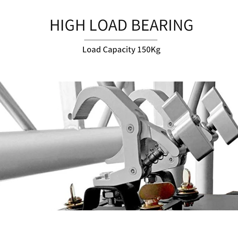 10Pcs 150Kg 40-60mm Aluminum Fold Clamp Hooks Stage Light Hanging Hook Loading Truss Tube Moving Head Beam Lights Connector Clip