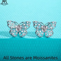 AnuJewel D Color 1.6mm Moissanite Butterfly Stud Earring
