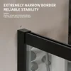 Shower Semi-Framed Glass Panel, Shower Screen, 5/16" (8mm) Tempered Glass Shower Door, Fit for Walk-in Bathroom, Matte Black 3