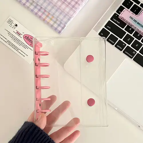 A7 Widening Double Button Transparent PVC Soft Cover Binder Cover Journal Sketchbook Accessories Diary Office Supplies - Image 20