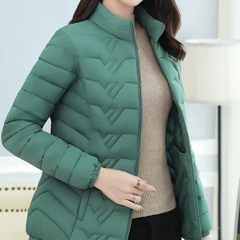 Autumn Winter Down Parkas Cotton Jackets in Large Sizes Appear Women's Clothing Slim Fashion Middle-aged Harajuku Casual Tops - 6