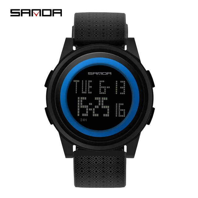 SANDA Fashion Men's Outdoor Sports Watches LED Display Digital Clock Man Shockproof Waterproof Wristwatch Relogio Masculino 