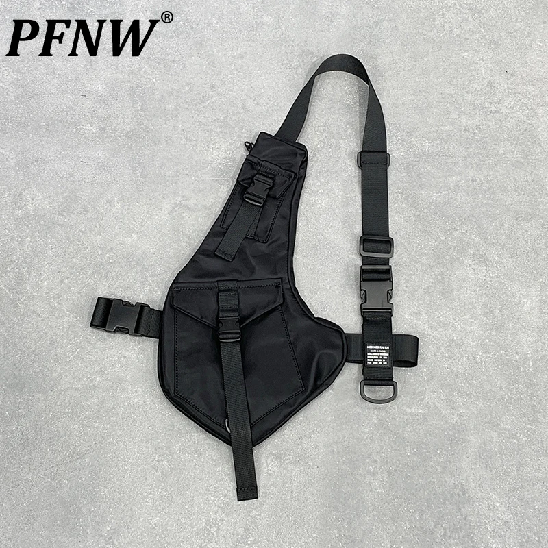 

PFNW Men's Tide Functional Popular Personalized Workwear One Shoulder Diagonal Cross Hip Hop Streetwear Fashion Bag 12A7352