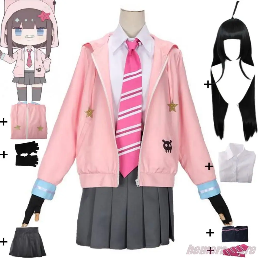 

Anime AOTU World KALIE Cosplay Costume Wig Problem Children Pink School JK Uniform Adult Outfit Halloween Role Play Suit
