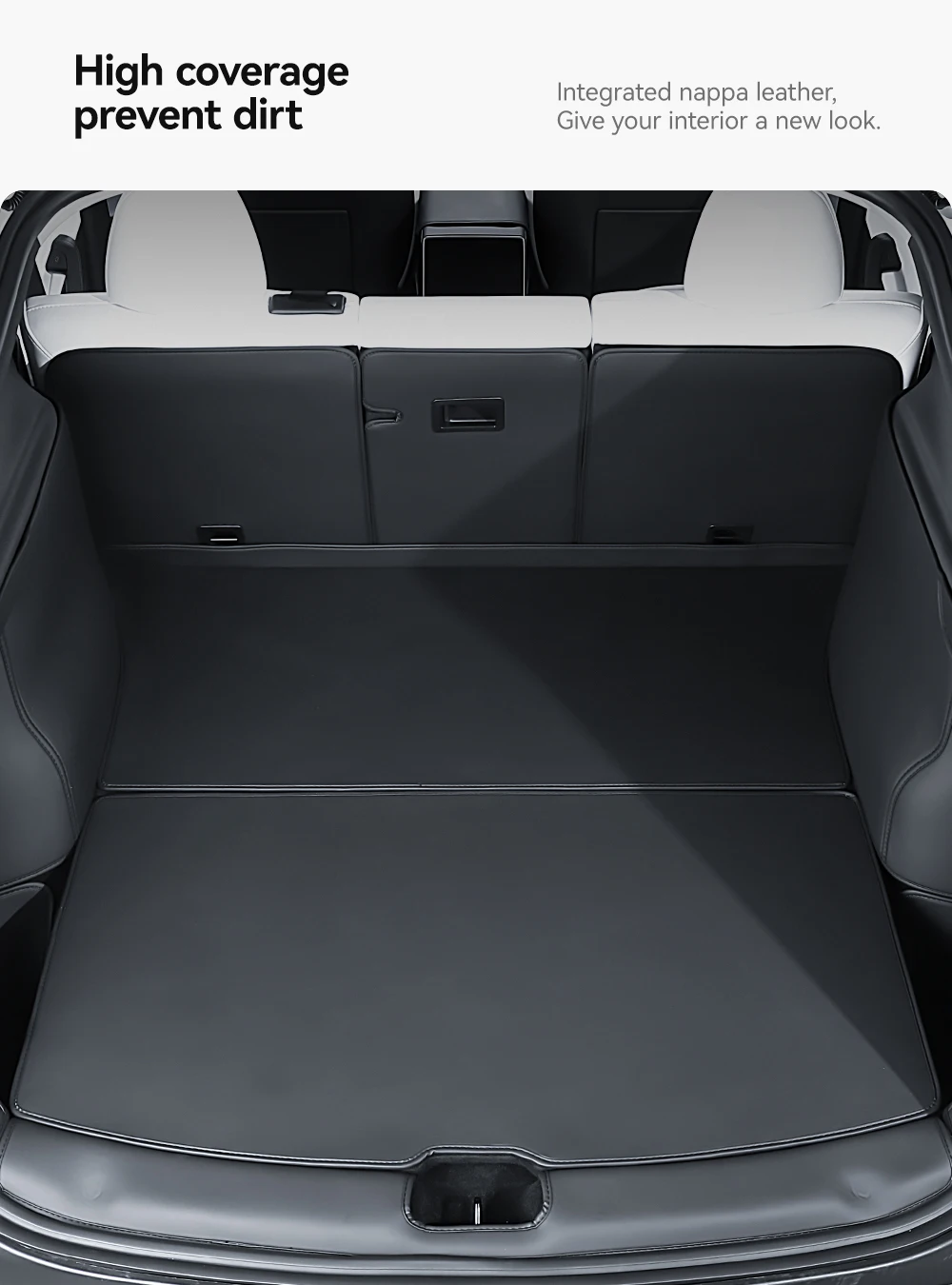 For Tesla Model Y 2025 Juniper Leather Trunk Mats Rear Seat Back Protector Pad F